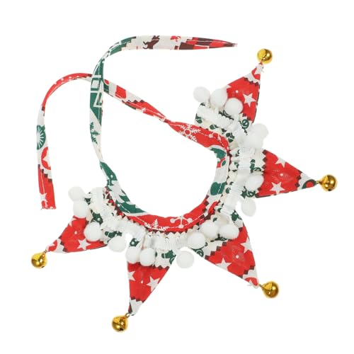 WOONEKY weihnachtshundehalsband Weihnachtsoutfits für Hunde Weihnachtsschal für Hunde Welpen Kleidung Glockenhalsband für Hunde Weihnachtshalsband für Haustiere Französisches Vieh Leine von WOONEKY