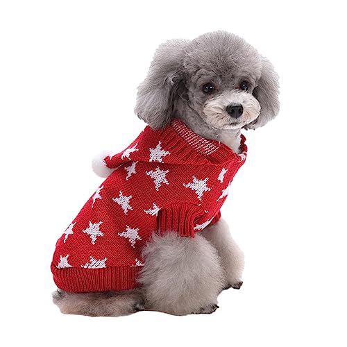 WOONEKY Winter hundemantel Haustierzubehör Weihnachtskleidung für Hunde Welpen-Hoodie hundepullover hundepulli Weihnachtspullover Haustierkleidung Haustier Hund Weihnachtskostüme von WOONEKY