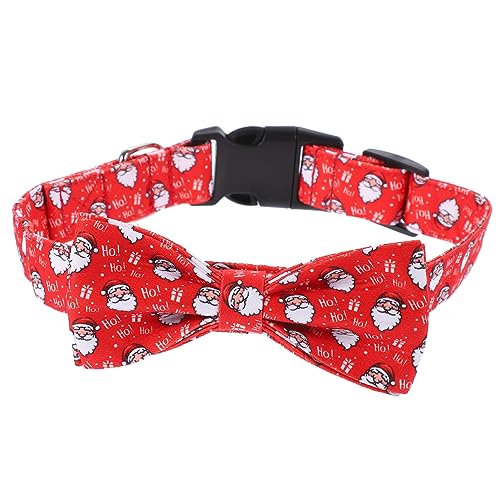 WOONEKY Weihnachtsmann-haustierhalsband Weihnachts-hundehalsband Verstellbare Größe Dekoratives Katzen-/hundezubehör von WOONEKY