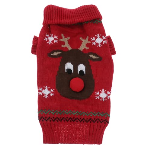 WOONEKY Weihnachtskleidung für Haustiere Weihnachtspullover Weihnachten Pulli Christmas Sweaters hundekleidung Weihnachten Katzen-Weihnachtsoutfit Kleiner Hundepullover Welpenkleidung VIP von WOONEKY