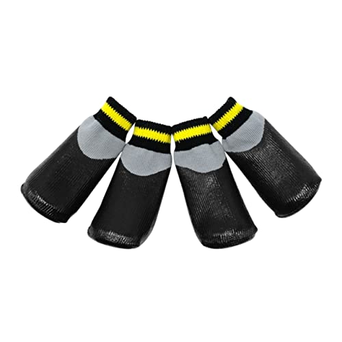 WOONEKY wasserdichte rutschfeste Hundeschuhe aus Gummi Schwarze Regen Booties für Kleine Hunde und Welpen Schützende Pfotensocken für Winter Schnee und Nasse Böden WOONEKY wasserdichte rutschfeste Hundeschuhe aus Gummi Schwarze Regen Booties für Kleine Hunde und Welpen Schützende Pfotensocken für Winter Schnee und Nasse Böden von WOONEKY