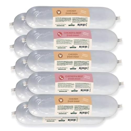 WOOOF Hundewurst Huhn & Rind – Haltbares Nassfutter für Hunde – Fleischwürste mit Frischfleisch – 10x900g von WOOOF