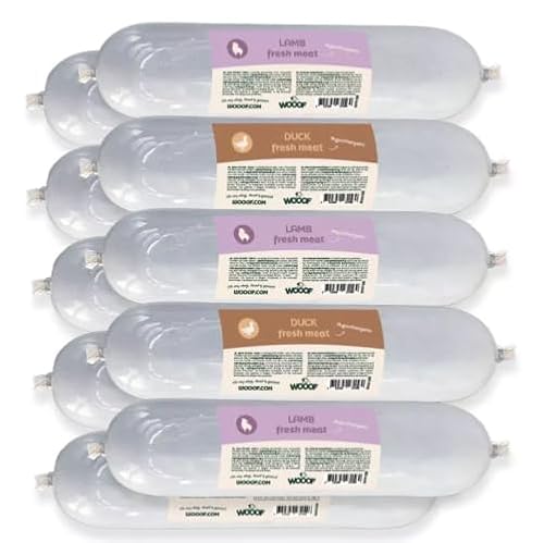 WOOOF Hundewurst Hypoallergen – Lamm & Ente – Haltbare Fleischwürste – Getreidefreies Nassfutter – 10x800g von WOOOF