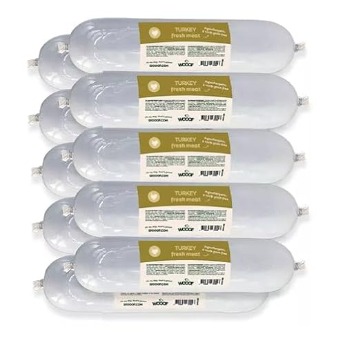 WOOOF Hundewurst Truthahn – Nassfutter mit frischem Fleisch – Haltbare Fleischwurst für Hunde – 10x900g von WOOOF
