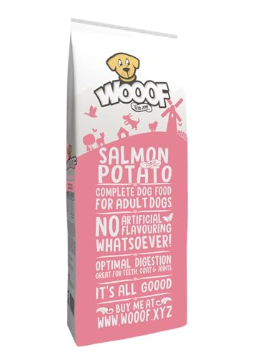 WOOOF Lachs & Kartoffel 18kg kaltgepresstes, getreidefreies und hypoallergenes Hundefutter | Trockenfutter, leicht verdaulich, ohne Weizengluten von WOOOF