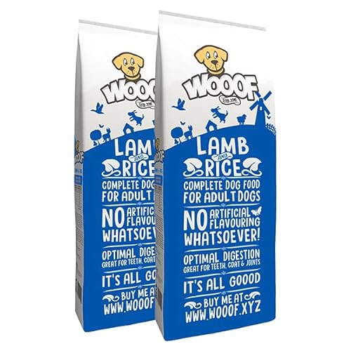 WOOOF Lamm & Reis 36kg kaltgepresstes, getreidefreies und hypoallergenes Hundefutter | Trockenfutter, leicht verdaulich, ohne Weizengluten von WOOOF
