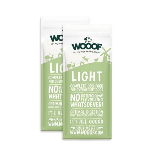 WOOOF Light 36kg kaltgepresstes Hundefutter mit Pute und Fisch | Trockenfutter, leicht verdaulich, ohne Weizengluten von WOOOF