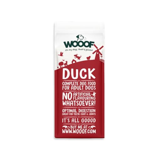 WOOOF Ente 18kg kaltgepresstes und hypoallergenes Hundefutter | Trockenfutter, leicht verdaulich, ohne Weizengluten, für empfindliche Hunde von WOOOF