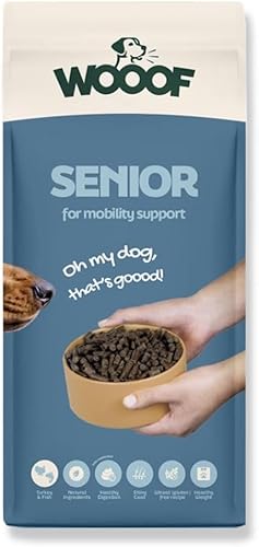 WOOOF Senior 14kg kaltgepresstes Hundefutter mit Pute und Fisch | Trockenfutter, leicht verdaulich, ohne Weizengluten WOOOF Senior 14kg kaltgepresstes Hundefutter mit Pute und Fisch | Trockenfutter, leicht verdaulich, ohne Weizengluten von WOOOF