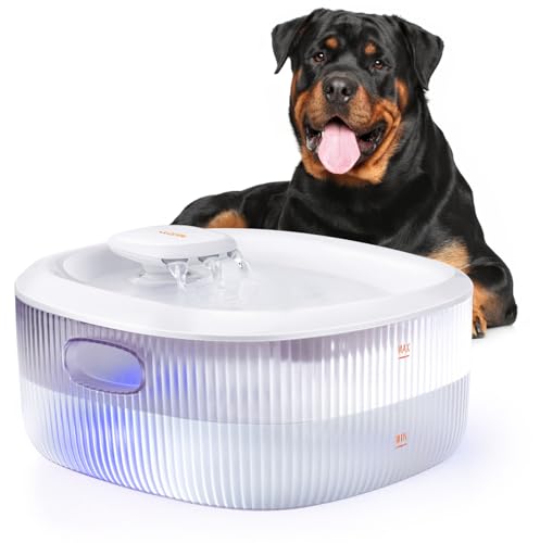 WOPET W600 Hunde-Wasserbrunnen für große Hunde, 6 l, automatischer Wasserbrunnen mit ultra-leiser, sicherer intelligenter Pumpe (weiß) von WOPET