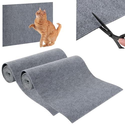WOPPLXY 2 Rollen Grau Kratzmatte Katze, 200 x 40cm Kratzmatte Selbstklebend, Wiederverwendbarer Kratzmatten Katze Wand für Katze WOPPLXY 2 Rollen Grau Kratzmatte Katze, 200 x 40cm Kratzmatte Selbstklebend, Wiederverwendbarer Kratzmatten Katze Wand für Katze von WOPPLXY