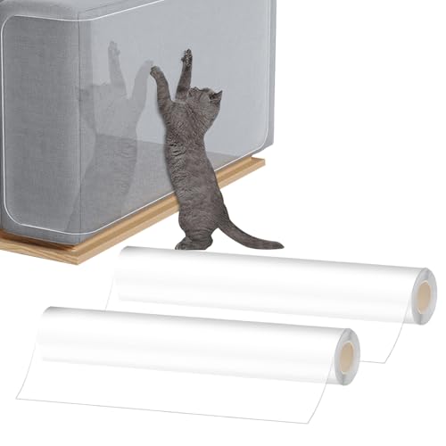 WOPPLXY 2 Stück Transparent Kratzschutz Sofa Katze, 30cm x 5m Kratzschutz Katze, PVC Kratzschutzwand für Möbel, Couch Sofa, Tür, Wand WOPPLXY 2 Stück Transparent Kratzschutz Sofa Katze, 30cm x 5m Kratzschutz Katze, PVC Kratzschutzwand für Möbel, Couch Sofa, Tür, Wand von WOPPLXY