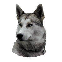 Kleine Aufkleber 4er Packung [Siberian Husky, Fang geschlossen] von WORLD STICKERS K.H.S.Dekal