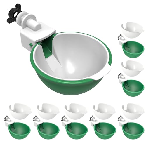 WORLEYX Große automatische Hühner-Bewässerungsbecher, Hühner-Wasser-Futterspender geeignet für Küken, Ente, Gans, Truthahn und Hase, DIY Geflügel-Wasser-Feeder-Kit (8 Pack-Grün) von WORLEYX