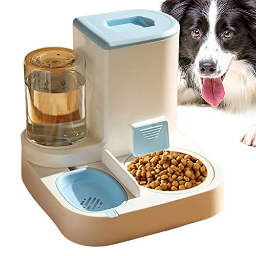 Wasser- und Futternapf-Set, automatischer Futterspender für Hunde, Katzen, Wasserspender-Set – Haustier-Futterspender mit automatischer Wasserflasche, Katzen-Hunde-Futterspender für kleine oder von WOTEG