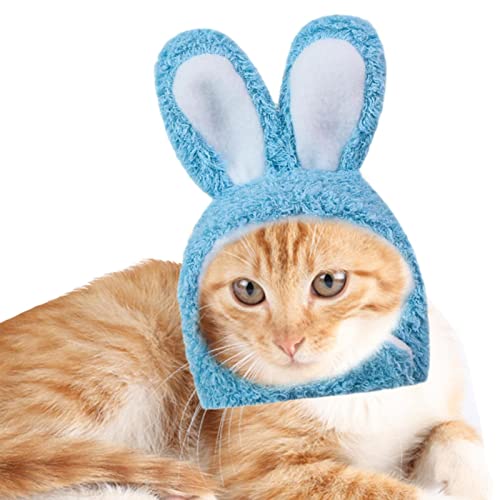Kaninchen Katze Hut - Lustiger Osterhasenhut mit Ohren für Hunde | Einfache Verwendung Osterparty Haustier Zubehör Kopfbedeckung für Welpen, Hunde, Katzen Woteg von WOTEG