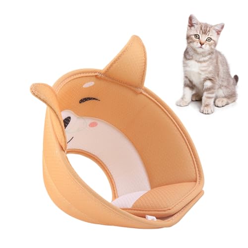 Katzen-Erholungshalsband - Verstellbarer Katzen-Halskegel mit süßem Tiermuster | Katzen-Donut für Katzen und Hunde, Hundehals-Donut, Kätzchen-Kegel, Hunde-Kegel, verhindert Beißen und stoppt das Woteg von WOTEG