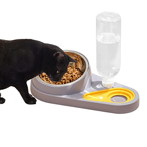 Katzennäpfe mit erhöhtem Neigefutternapf und automatischer Wasserspender, großes Fassungsvermögen, für Katzen und Hunde von WOTEG