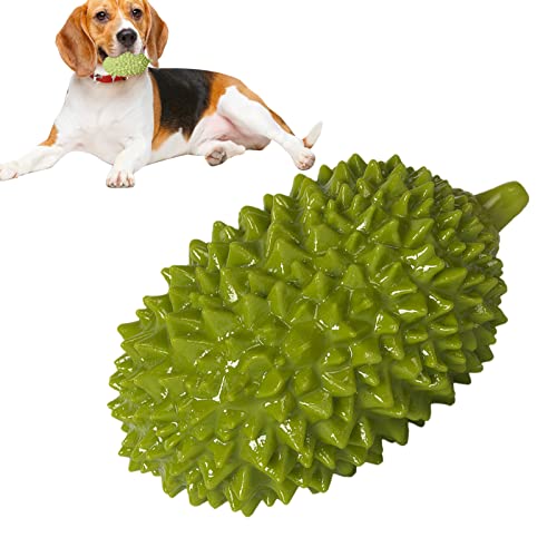 WOTEG Hundespielzeug zum Zahnen, Durian-Form, Kauspielzeug für Langeweile, interaktives Quietschspielzeug für große/mittelgroße Rassen von WOTEG