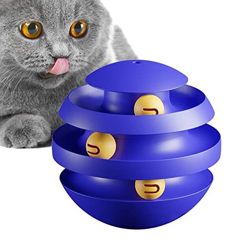 WOTEG Katzen-Kugelbahn-Spielzeug - 3-lagiges Katzen-Puzzlespielzeug,Lustiges Katzen-Stimulationsspielzeug, kreatives Katzen-Track-Spielzeug für Katzen, Kätzchen, zum Spielen von WOTEG