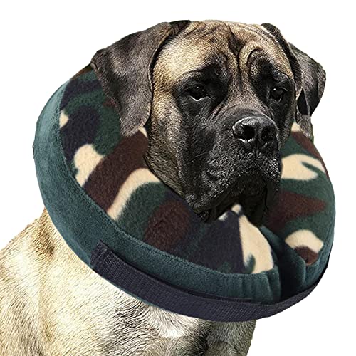 WOTEG Weiches Hundehalsband mit Kegelkopf, aufblasbar, verstellbar, für Hunde nach der Operation, verhindert Beißen und Kratzer von WOTEG