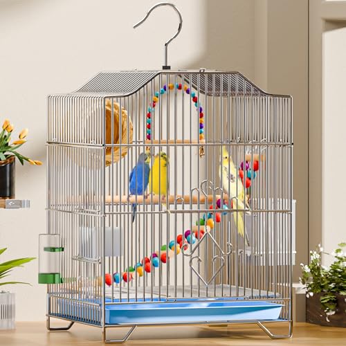 17,3 Zoll Vogelkäfige, Vogelkäfige für Sittiche mit Vogelkäfig und Zubehör, ideal für Sittiche, Vögel, Sperlingspapageien, Finken, Kanarienvögel 17,3 Zoll Vogelkäfige, Vogelkäfige für Sittiche mit Vogelkäfig und Zubehör, ideal für Sittiche, Vögel, Sperlingspapageien, Finken, Kanarienvögel von WOTZOV