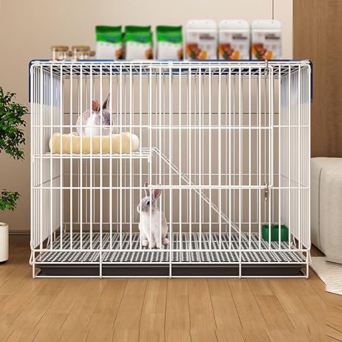 2-lagiger Hasenkäfig, Kaninchenkäfig für den Innenbereich, leicht zu demontieren und zusammenzubauen, Kleintierhaus für Kaninchen, Frettchen, Chinchilla,One Color L 2-lagiger Hasenkäfig, Kaninchenkäfig für den Innenbereich, leicht zu demontieren und zusammenzubauen, Kleintierhaus für Kaninchen, Frettchen, Chinchilla,One Color L von WOTZOV