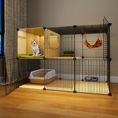 2-stöckiger Katzenkäfig aus Metall für den Innenbereich, Katzengehege, DIY-Katzenlaufstall, Metallzwinger für kleine und mittelgroße Katzen, Kätzchen, Kätzchen 2-stöckiger Katzenkäfig aus Metall für den Innenbereich, Katzengehege, DIY-Katzenlaufstall, Metallzwinger für kleine und mittelgroße Katzen, Kätzchen, Kätzchen von WOTZOV