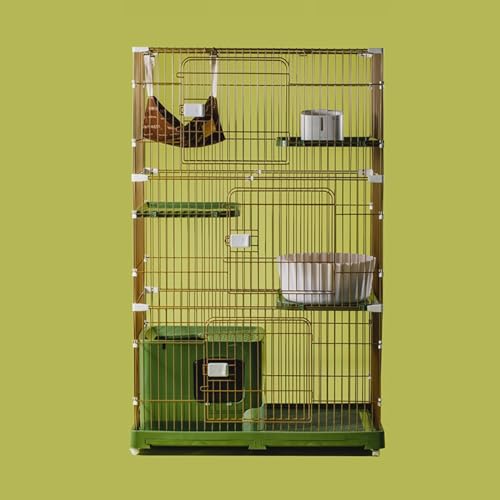 3-stöckiger Katzenkäfig aus Draht, Laufstall, großer Platz, 109,2 x 56,3 x 176,5 cm, für 1–3 Katzen, grüne Katzenkiste 3-stöckiger Katzenkäfig aus Draht, Laufstall, großer Platz, 109,2 x 56,3 x 176,5 cm, für 1–3 Katzen, grüne Katzenkiste von WOTZOV
