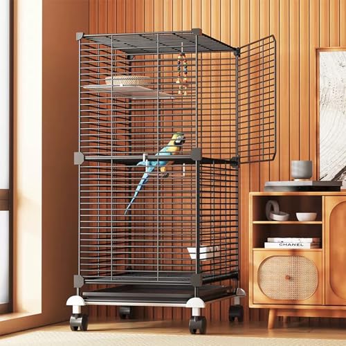 34,2-Zoll-Mittelgroße Vogelkäfige für Sittiche, Finken, Kanarienvögel, kleine Mönchssittiche, Nymphensittiche, Wellensittiche, Grünwangen-Sittiche 34,2-Zoll-Mittelgroße Vogelkäfige für Sittiche, Finken, Kanarienvögel, kleine Mönchssittiche, Nymphensittiche, Wellensittiche, Grünwangen-Sittiche von WOTZOV