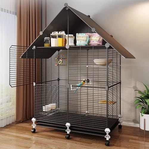 46''Rolling Vogelkäfig Großer Schmiedeeisenkäfig für Nymphensittiche Sonnensittiche Sittiche Finken Wellensittiche Unzertrennliche Kanarienvögel Mittleres Haustierhaus mit oberem L 46''Rolling Vogelkäfig Großer Schmiedeeisenkäfig für Nymphensittiche Sonnensittiche Sittiche Finken Wellensittiche Unzertrennliche Kanarienvögel Mittleres Haustierhaus mit oberem L von WOTZOV