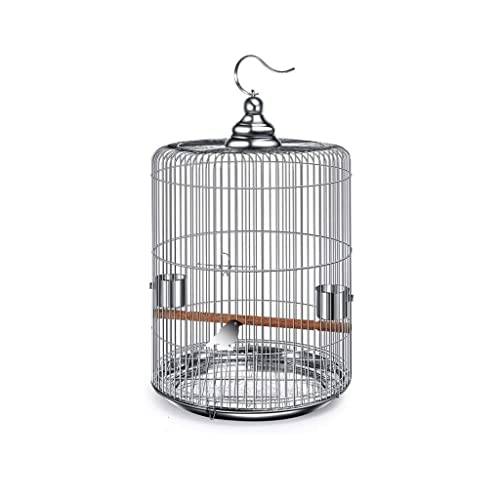 Einfacher Vogelkäfig, rund, aus Metall, große hängende Vogelträger, Papageien-Flugkäfig für Reisen und Zuhause, Geschenke, rund, 40 cm,Round 40cm/15.7in Einfacher Vogelkäfig, rund, aus Metall, große hängende Vogelträger, Papageien-Flugkäfig für Reisen und Zuhause, Geschenke, rund, 40 cm,Round 40cm/15.7in von WOTZOV