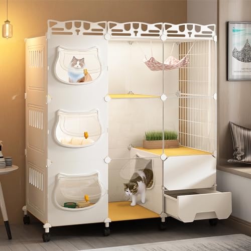 Fortschrittlicher Katzenkäfig mit Katzentoilette, abnehmbaren großen Katzenzwingern, DIY-Katzenlaufstall für den Innenbereich für Kleintiere, Kätzchenkiste, Katzenhaus, Auslauf, id Fortschrittlicher Katzenkäfig mit Katzentoilette, abnehmbaren großen Katzenzwingern, DIY-Katzenlaufstall für den Innenbereich für Kleintiere, Kätzchenkiste, Katzenhaus, Auslauf, id von WOTZOV