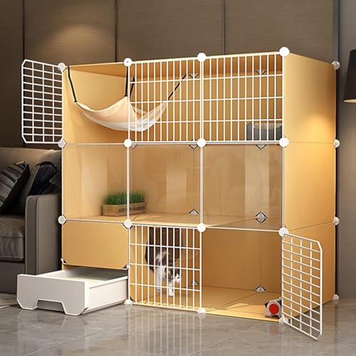 Großer Haustierkäfig für den InnenbereichKleiner KäfigDrahtgehegeHaus für den Innenbereich mit ToiletteAll-in-One-HaustierhausHaustierschrank,Yellow 111 * 49 * 109cm Großer Haustierkäfig für den InnenbereichKleiner KäfigDrahtgehegeHaus für den Innenbereich mit ToiletteAll-in-One-HaustierhausHaustierschrank,Yellow 111 * 49 * 109cm von WOTZOV