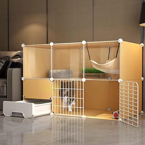 Großer Haustierkäfig für den InnenbereichKleiner KäfigDrahtgehegeHaus für den Innenbereich mit ToiletteAll-in-One-HaustierhausHaustierschrank,Yellow 111 * 49 * 73cm Großer Haustierkäfig für den InnenbereichKleiner KäfigDrahtgehegeHaus für den Innenbereich mit ToiletteAll-in-One-HaustierhausHaustierschrank,Yellow 111 * 49 * 73cm von WOTZOV