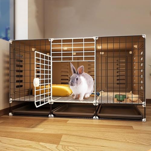 Halbgeschlossener Kaninchenkäfig mit tiefen Ausziehwannen, Käfig für Meerschweinchen, Netzvilla, Kleintierhaus für Frettchen, Chinchilla Halbgeschlossener Kaninchenkäfig mit tiefen Ausziehwannen, Käfig für Meerschweinchen, Netzvilla, Kleintierhaus für Frettchen, Chinchilla von WOTZOV