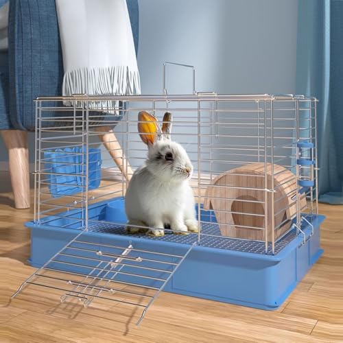 Hasenkäfig, Kaninchenkäfig für den Innenbereich mit Griff und Doppeltür-Design, leicht zu demontieren und aufzubauendes Kleintierhaus für Kaninchen, Frettchen, Chinchillas,One Color L Hasenkäfig, Kaninchenkäfig für den Innenbereich mit Griff und Doppeltür-Design, leicht zu demontieren und aufzubauendes Kleintierhaus für Kaninchen, Frettchen, Chinchillas,One Color L von WOTZOV