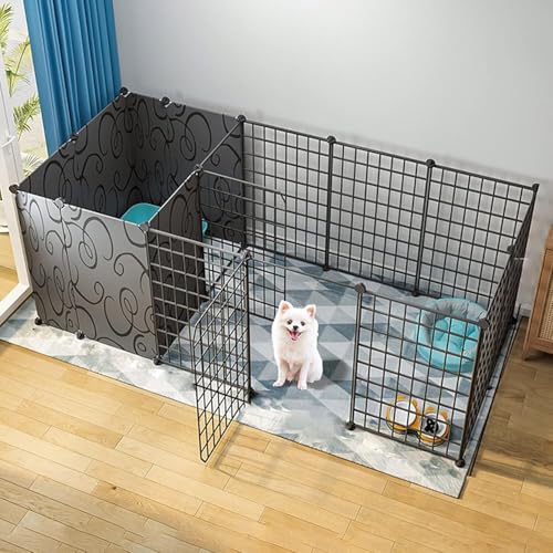 Haustiergehege - DIY Haustiergehege Kleiner Käfig Mit Tür Innen-/Außen-Haustiergehege Aus Metall Zusammenklappbares Haustiergehege - Schwarz,One Color 165 * 75 * 47cm Haustiergehege - DIY Haustiergehege Kleiner Käfig Mit Tür Innen-/Außen-Haustiergehege Aus Metall Zusammenklappbares Haustiergehege - Schwarz,One Color 165 * 75 * 47cm von WOTZOV