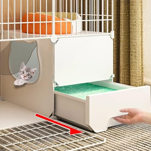 Haustiergehege DIY Haustiergehege Übungshof Gehege Käfig mit Tür und geschlossener Katzentoilette für einfache Reinigung und Geruchsentfernung,White 75 * 95 * 73CM Haustiergehege DIY Haustiergehege Übungshof Gehege Käfig mit Tür und geschlossener Katzentoilette für einfache Reinigung und Geruchsentfernung,White 75 * 95 * 73CM von WOTZOV