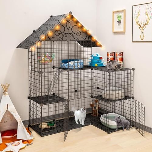 Haustiergehege DIY Kleintierkiste Offenes Gehege Tragbares Plastikgehege für Kleintiere mit Dach und Lagerung Haustiergehege DIY Kleintierkiste Offenes Gehege Tragbares Plastikgehege für Kleintiere mit Dach und Lagerung von WOTZOV