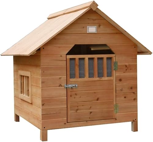 Haustierhaus für draußenHaustierhaus aus HolzHaustierbedarfEinfach zusammenzubauenGeschenke für alle Jahreszeiten，Single Window with Door M von WOTZOV