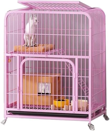 Haustierkiste für Zuhause, extragroß, freier Platz, zweistöckige Haustierkiste im Cottage-Stil, doppelstöckige, Faltbare Haustierkiste mit verschlüsselter Cottage-Struktur,Pink 78 * 55 * 100cm Haustierkiste für Zuhause, extragroß, freier Platz, zweistöckige Haustierkiste im Cottage-Stil, doppelstöckige, Faltbare Haustierkiste mit verschlüsselter Cottage-Struktur,Pink 78 * 55 * 100cm von WOTZOV
