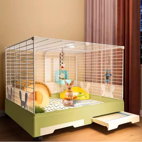 Kaninchenkäfig für den Innenbereich mit Universalrädern und Doppeltablett-Design, leicht zu demontieren und zusammenzubauen, Kleintierhaus für Kaninchen, Frettchen, Chinchillas,Green Kaninchenkäfig für den Innenbereich mit Universalrädern und Doppeltablett-Design, leicht zu demontieren und zusammenzubauen, Kleintierhaus für Kaninchen, Frettchen, Chinchillas,Green von WOTZOV