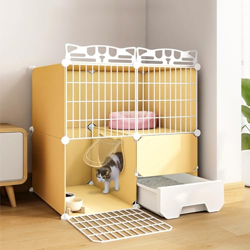 Katzenkäfig mit Katzentoilette, Katzengehege für draußen, abnehmbare Katzenzwinger, DIY-Katzenlaufstall für drinnen für Kleintiere, Kätzchenkiste, Katzenhaus, Auslauf, ideal für 1– Katzenkäfig mit Katzentoilette, Katzengehege für draußen, abnehmbare Katzenzwinger, DIY-Katzenlaufstall für drinnen für Kleintiere, Kätzchenkiste, Katzenhaus, Auslauf, ideal für 1– von WOTZOV