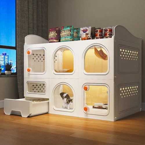 Katzenkiste, 2-stöckige Katzenkäfige für den Innenbereich mit Katzentoilette und oberem Stauraum für 1–2 Katzen, 41,7" L x 18,1" B x 31,8" H Katzenkiste, 2-stöckige Katzenkäfige für den Innenbereich mit Katzentoilette und oberem Stauraum für 1–2 Katzen, 41,7" L x 18,1" B x 31,8" H von WOTZOV