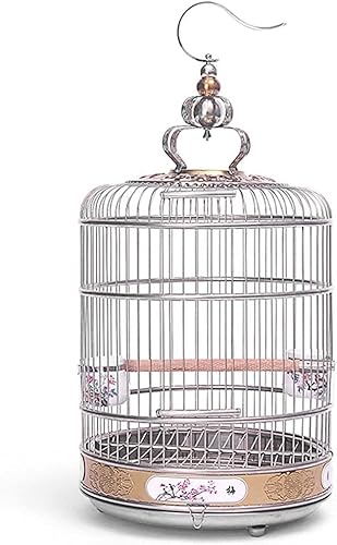 Papageienkäfig, Flugkäfig, Vogelkäfig für Haustierpapageien, rund, aus Edelstahl, EIN für Papageien geeigneter Vogelkäfig von WOTZOV