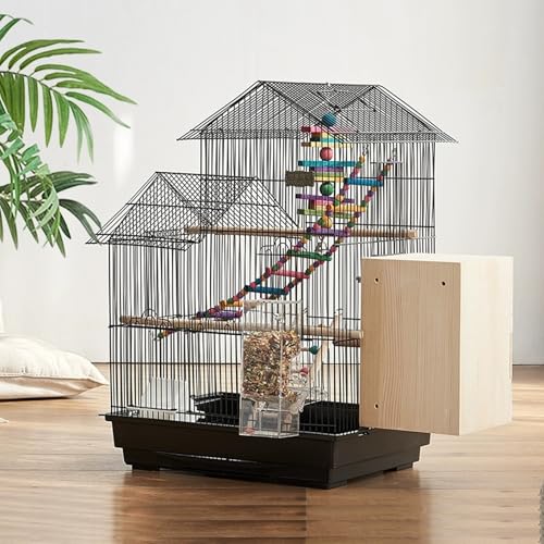 Vogel-Reisekäfig – leichtes Starter-Set für kleine Vögel mit Vogelkäfigen und Zubehör, ideal für Sittiche, Vögel, Sperlingspapageien, Finken, Kanarienvögel, inklusive herausnehmbar,Black Vogel-Reisekäfig – leichtes Starter-Set für kleine Vögel mit Vogelkäfigen und Zubehör, ideal für Sittiche, Vögel, Sperlingspapageien, Finken, Kanarienvögel, inklusive herausnehmbar,Black von WOTZOV