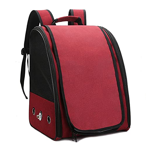Vogelkäfig, Vogelkäfig, Vogel-Reisetasche, Leichter Vogel-Rucksack, Haustiertasche, leicht, atmungsaktiv, Vogelkäfig-Träger für den Außenbereich, für Vögel, Finken, Papageien, Voge，Red S von WOTZOV