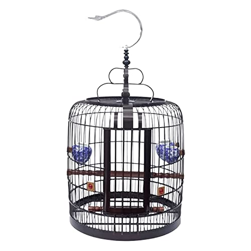 Vogelkäfig, Vogelkäfig aus Aluminiumlegierung, tragbar, rund, mit Haken, für Zuhause, Vogelkäfige, Zucht, dekoratives Vogelnest, neuartiges Design,Brass Vogelkäfig, Vogelkäfig aus Aluminiumlegierung, tragbar, rund, mit Haken, für Zuhause, Vogelkäfige, Zucht, dekoratives Vogelnest, neuartiges Design,Brass von WOTZOV