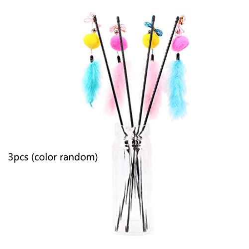 WOURRD Für Katzen Interaktives Spielzeug Teaser Spielzeug Mit Glockenheller Farbe Plüschkugel Für Katzenstab Feder Necken Stick Mit Geräusch Für K WOURRD Für Katzen Interaktives Spielzeug Teaser Spielzeug Mit Glockenheller Farbe Plüschkugel Für Katzenstab Feder Necken Stick Mit Geräusch Für K von WOURRD
